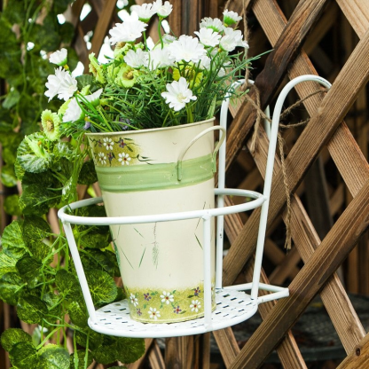 ที่วางกระถางดอกไม้กลมแบบแขวนราวระเบียงบ้าน