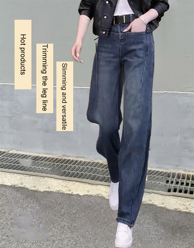 Retro blue scimitar slimming jeans