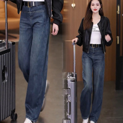 Retro blue scimitar slimming jeans