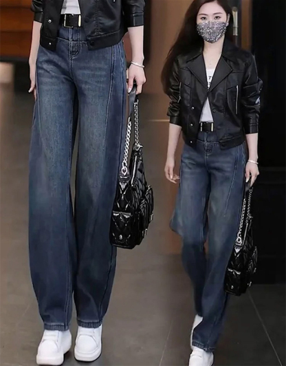 Retro blue scimitar slimming jeans