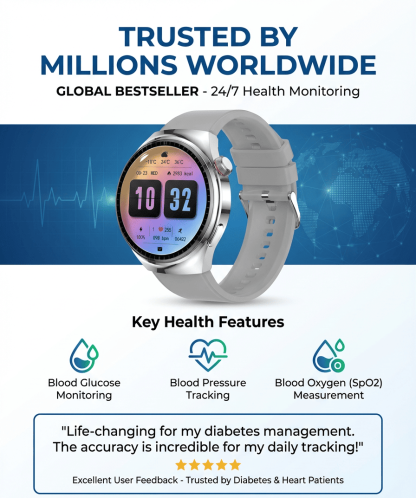 【Endorsed by Medical Doctors!】The Latest Smart Health Watch！The Premium Choice for Professionals!