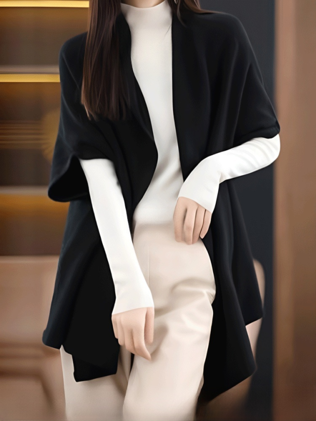 Pure Wool Shawl Coat