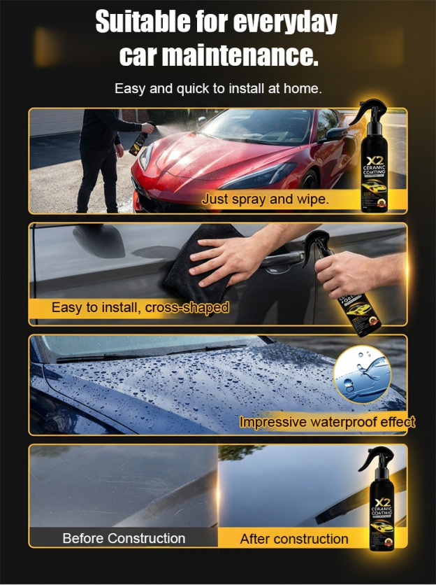 ✨Just a light spray, ceramic coating spay will make your old car look brand new 🔥Prevent the car from getting worse and improve the brightness and texture of the car body