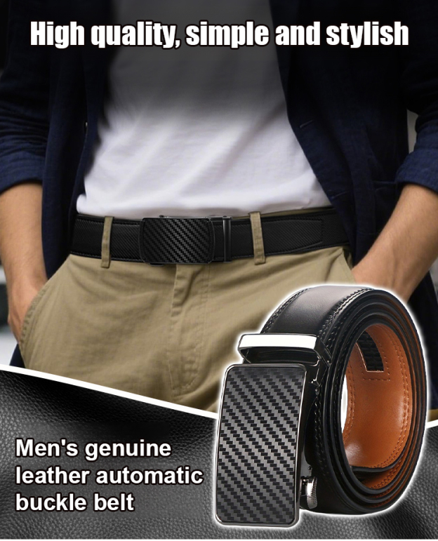 🐂Made of cowhide 🔥Clear texture ✅Wear-resistant, wrinkle-resistant, colorfast, and peel-resistant 🔥Automatic buckle, no drilling required ✅Simple and stylish