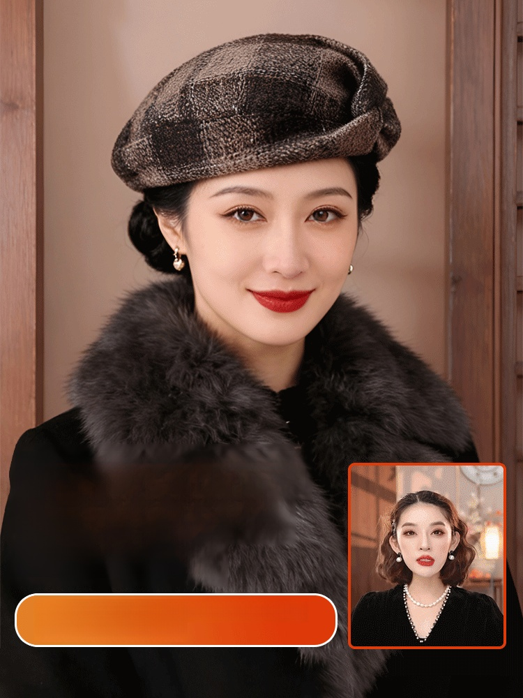 Vintage Small Face Beret for Women