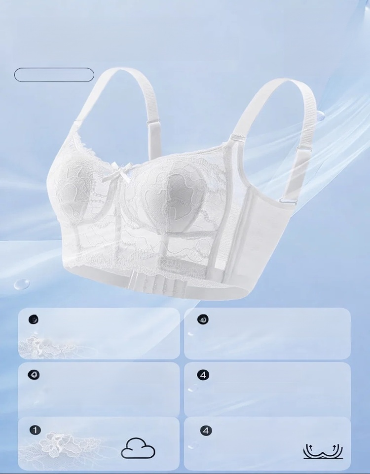 Ultra-thin Bunny Ear Cup Minimizer Bra for Large Bust
