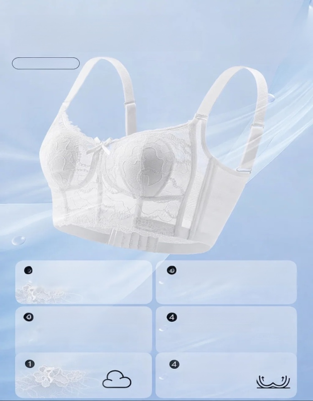Ultra-thin Bunny Ear Cup Minimizer Bra for Large Bust