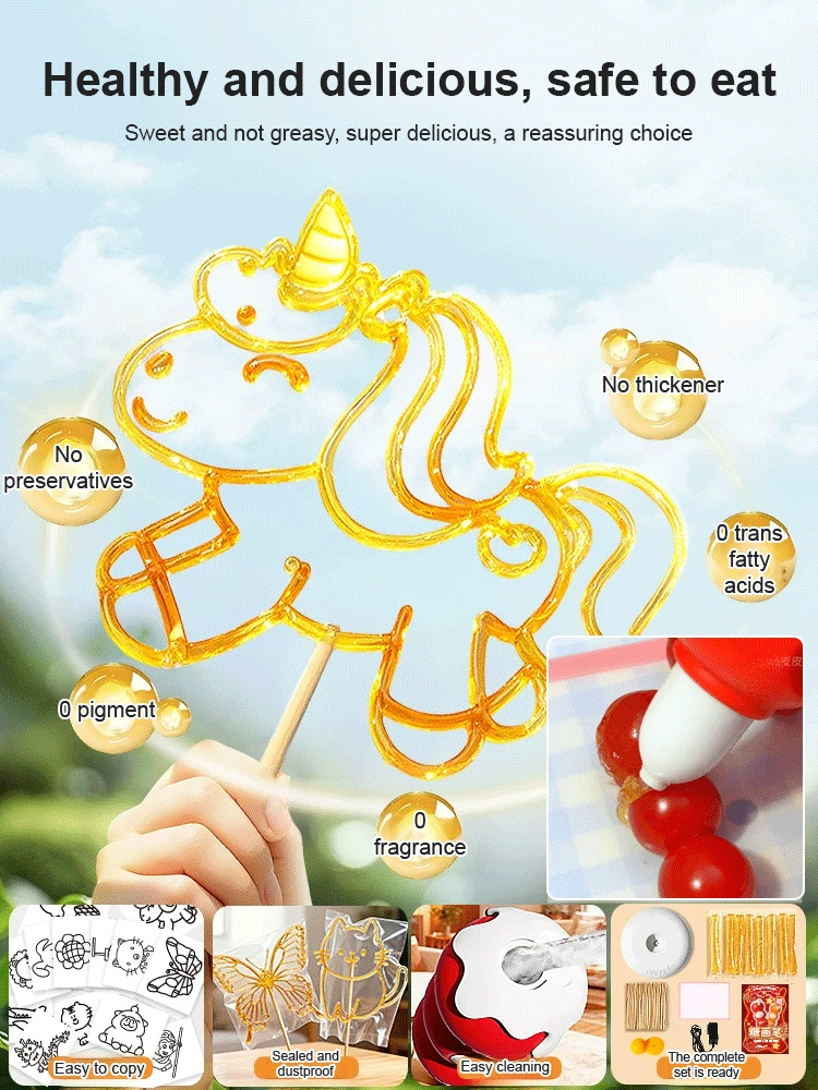 🥰Let's make sugar painting with our kids! It's simple, you can draw anything, and it's fun and delicious.