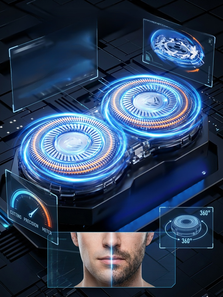 60-Day Long Battery Life Alloy Mecha Detachable Washable Electric Shaver