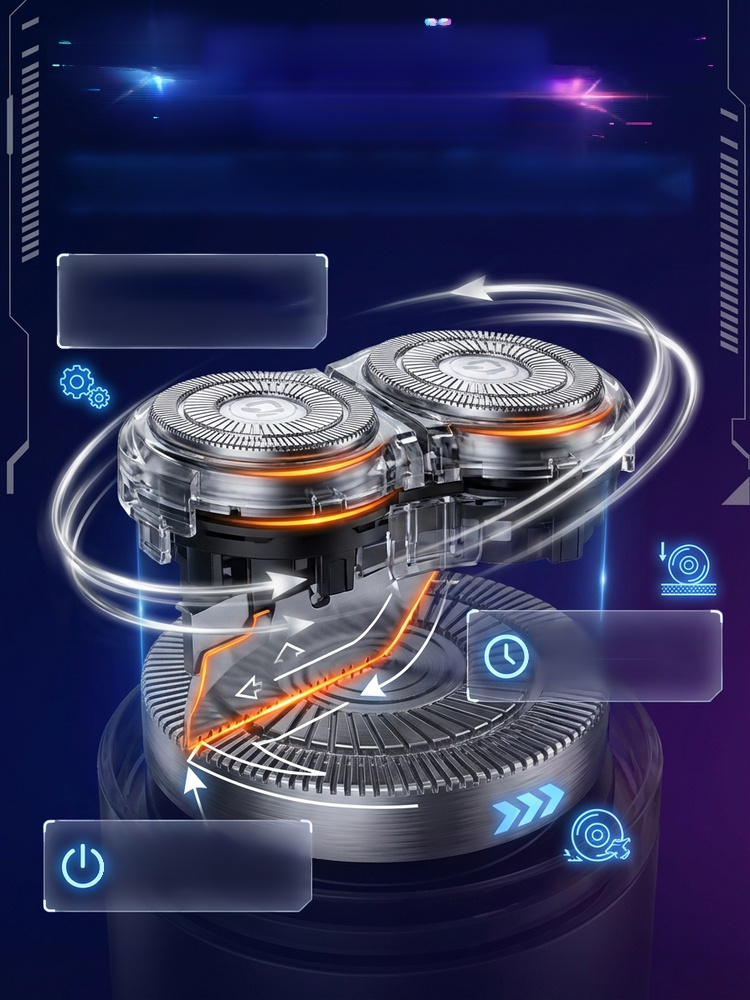 60-Day Long Battery Life Alloy Mecha Detachable Washable Electric Shaver