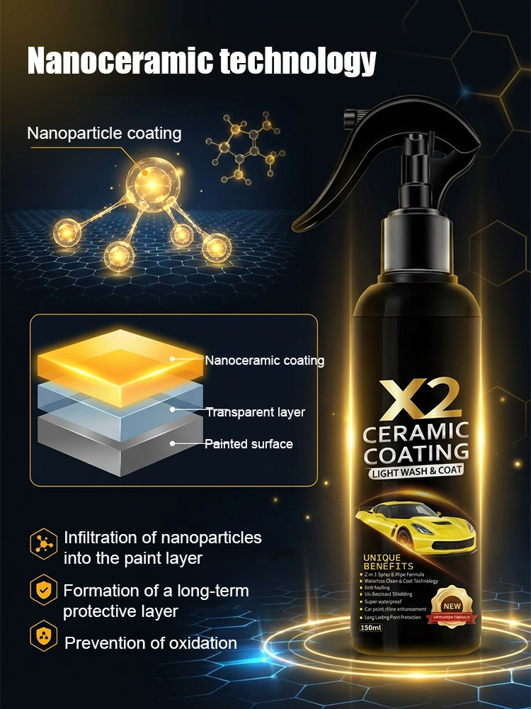 ✨Just a light spray, ceramic coating spay will make your old car look brand new 🔥Prevent the car from getting worse and improve the brightness and texture of the car body