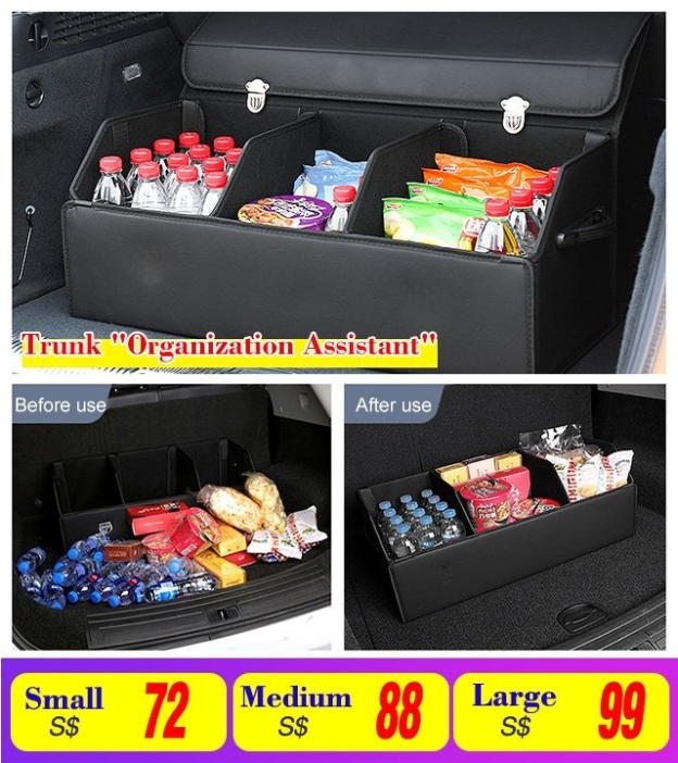 🚗 Foldable Car Storage Box ✅ Waterproof, wear-resistant, large capacity, three sizes available.