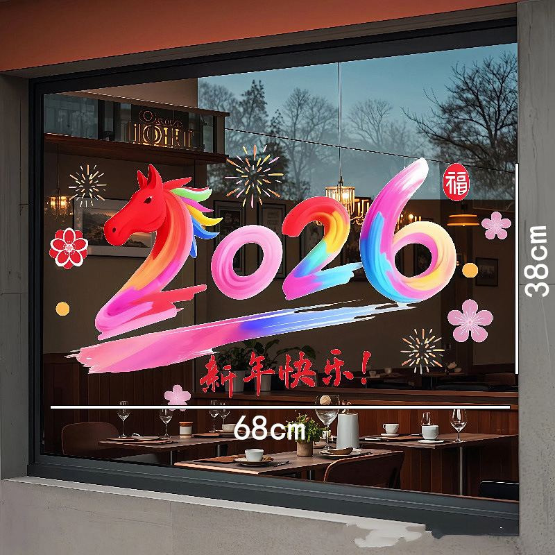 ✨The 2026 New Year window decorations were vacuum-applied, leaving no glue residue, which is fantastic.