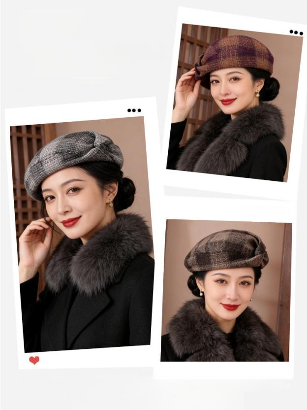 Vintage Small Face Beret for Women