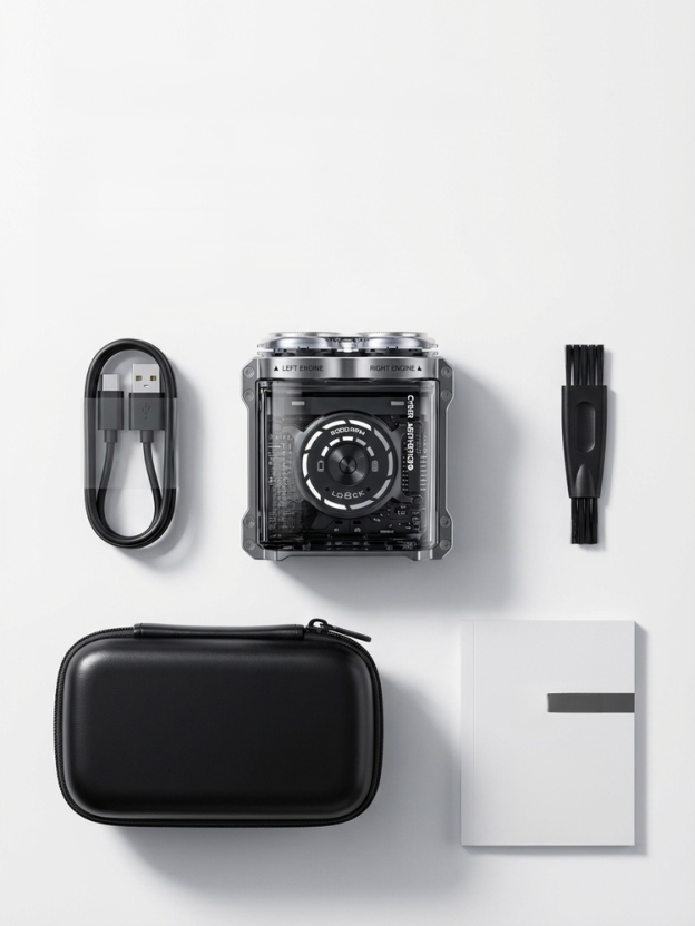 60-Day Long Battery Life Alloy Mecha Detachable Washable Electric Shaver