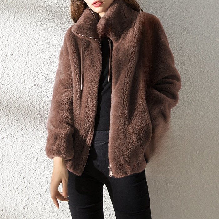 Padded and thickened trendy double-sided fleece coat