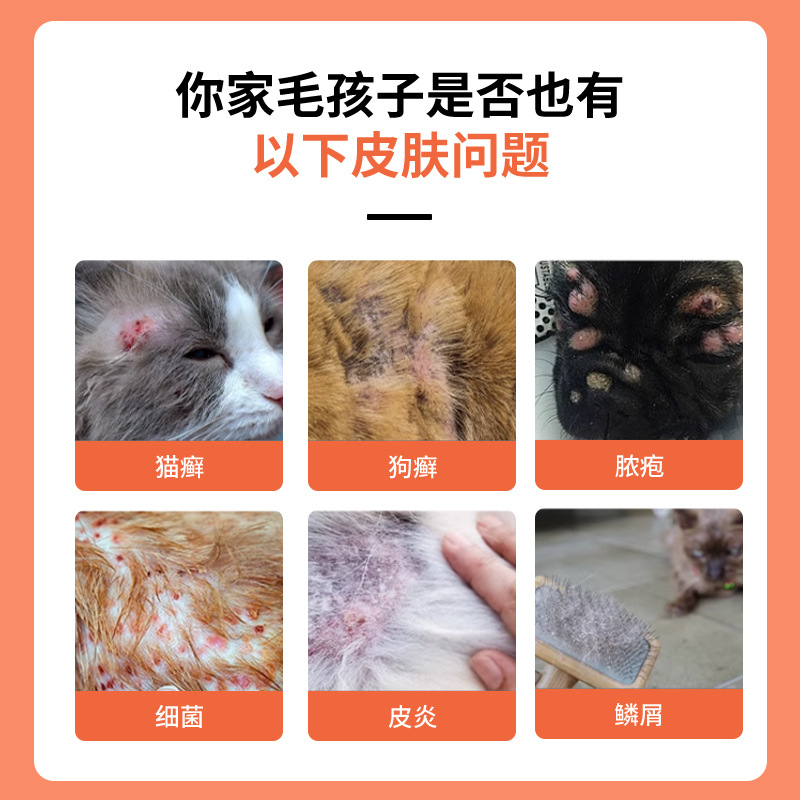 寵物貓癬除蟎噴霧真菌液止癢貓狗皮膚病噴劑狗癬蟎蟲皮炎外用噴霧
