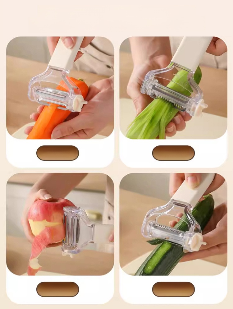 【ใช้งานดีจนต้องซื้อซ้ำ】มีดปอกเปลือกอเนกประสงค์ 3-in-1