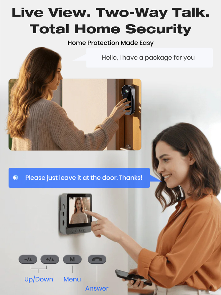 [24/7 Security] Wireless Smart Video Doorbell