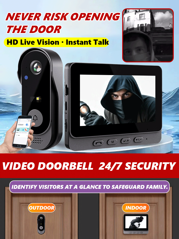 [24/7 Security] Wireless Smart Video Doorbell