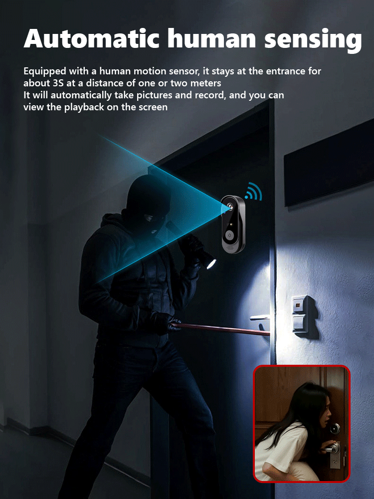 [24/7 Security] Wireless Smart Video Doorbell