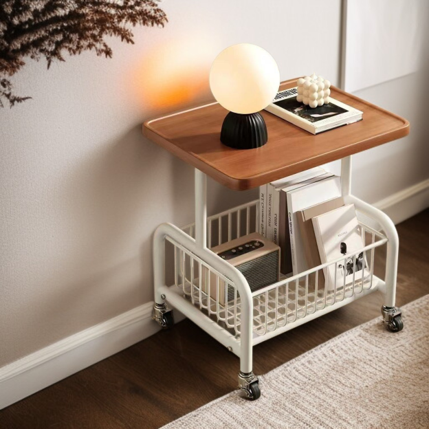 客廳臥室床頭帶輪收納架