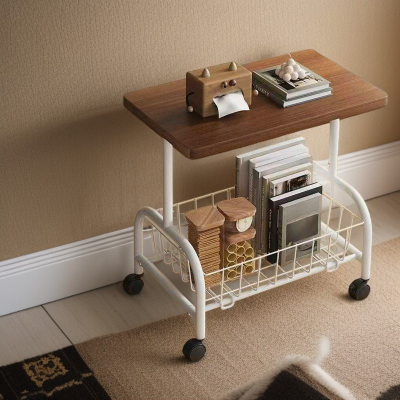 客廳臥室床頭帶輪收納架