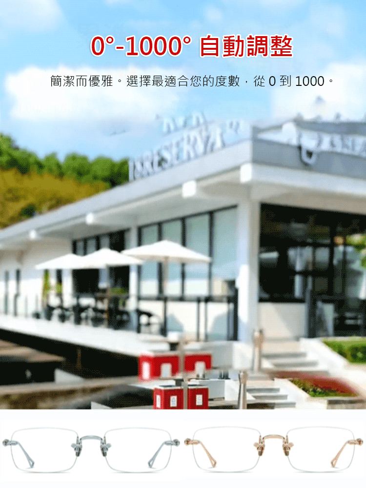 感光變色超輕無框老花眼鏡