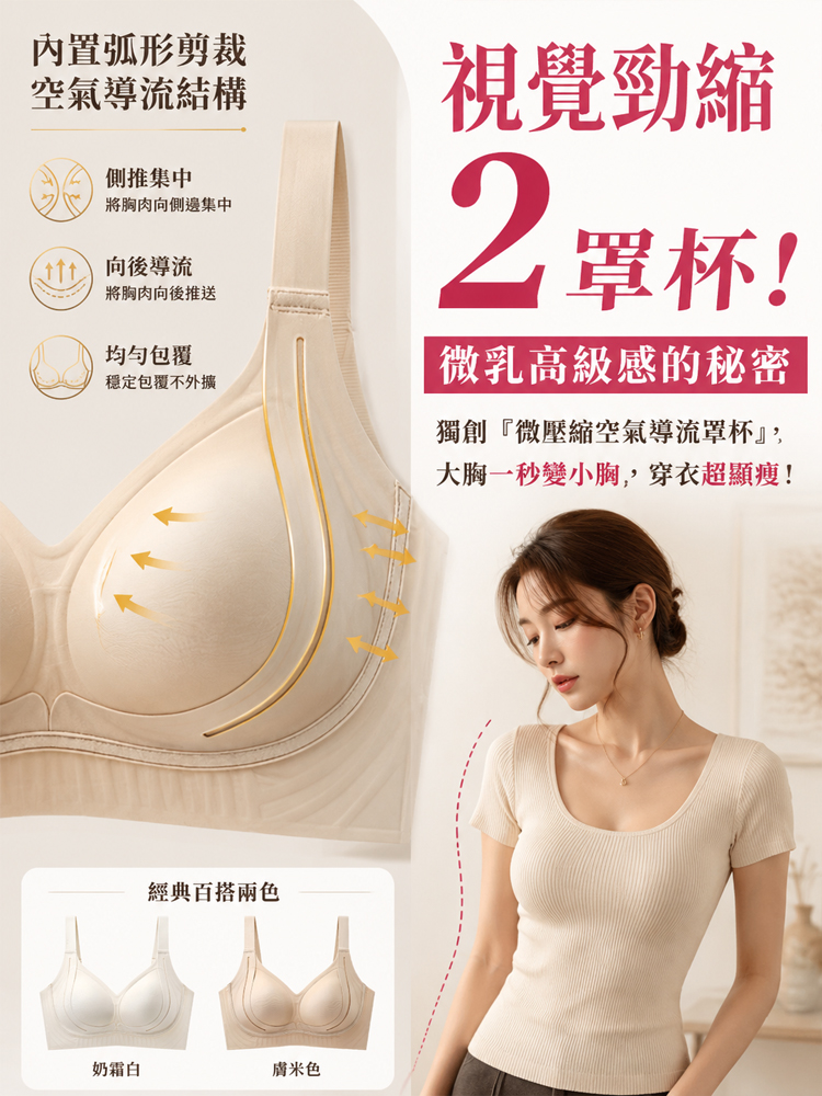 無痕薄款大胸顯小胸內衣軟支撐聚攏防下垂女士胸罩無鋼圈