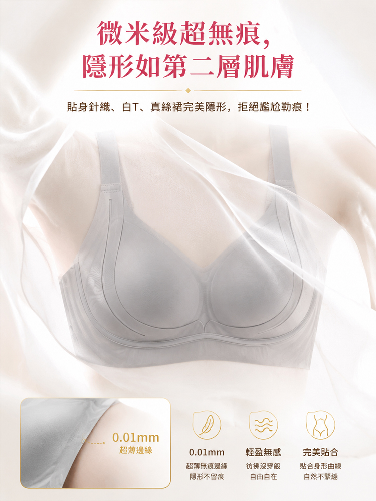 無痕薄款大胸顯小胸內衣軟支撐聚攏防下垂女士胸罩無鋼圈