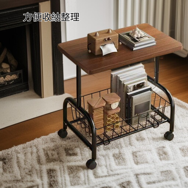 客廳臥室床頭帶輪收納架