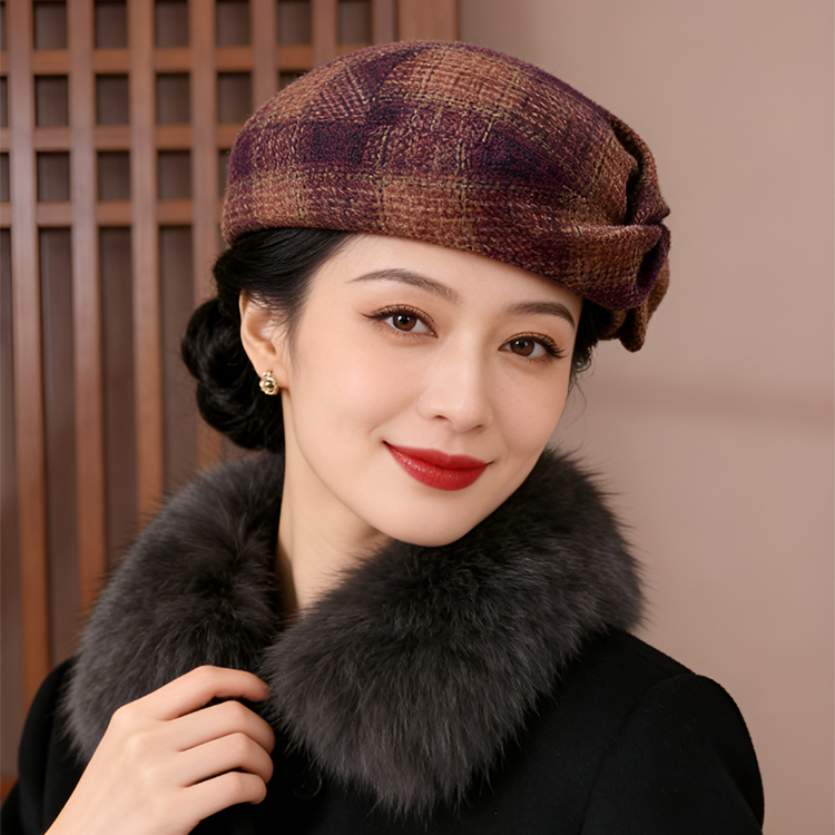 復古顯臉小貝雷帽女