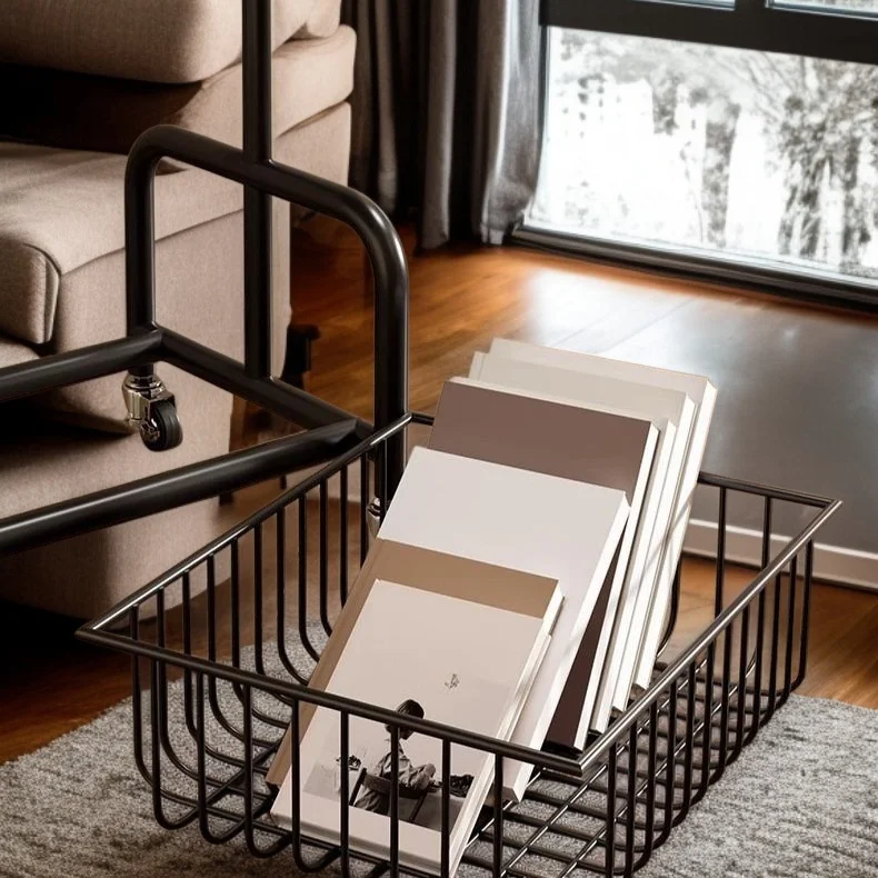 客廳臥室床頭帶輪收納架