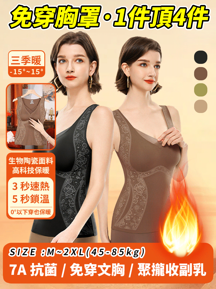 【科技保暖】生物陶瓷暖宮護腰科技內衣