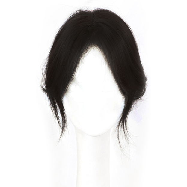 【無需發卡】自然魔鬼氈假髮片女