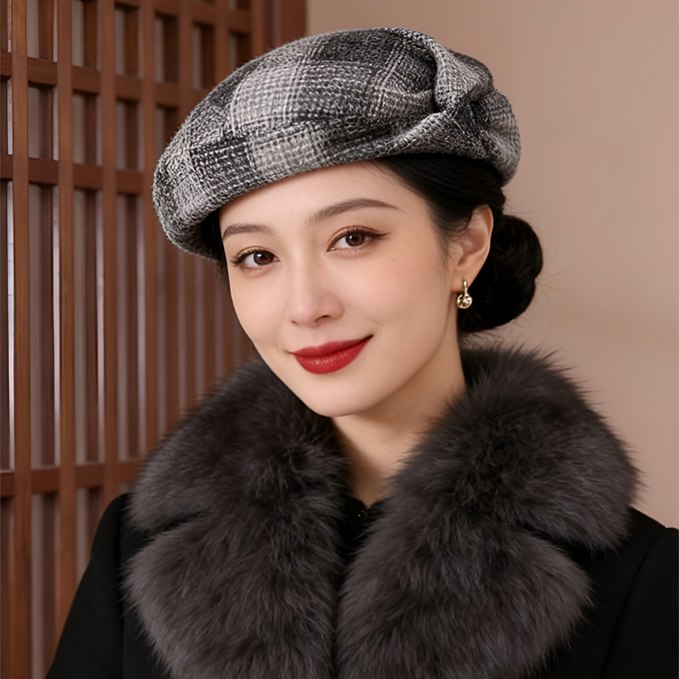 復古顯臉小貝雷帽女