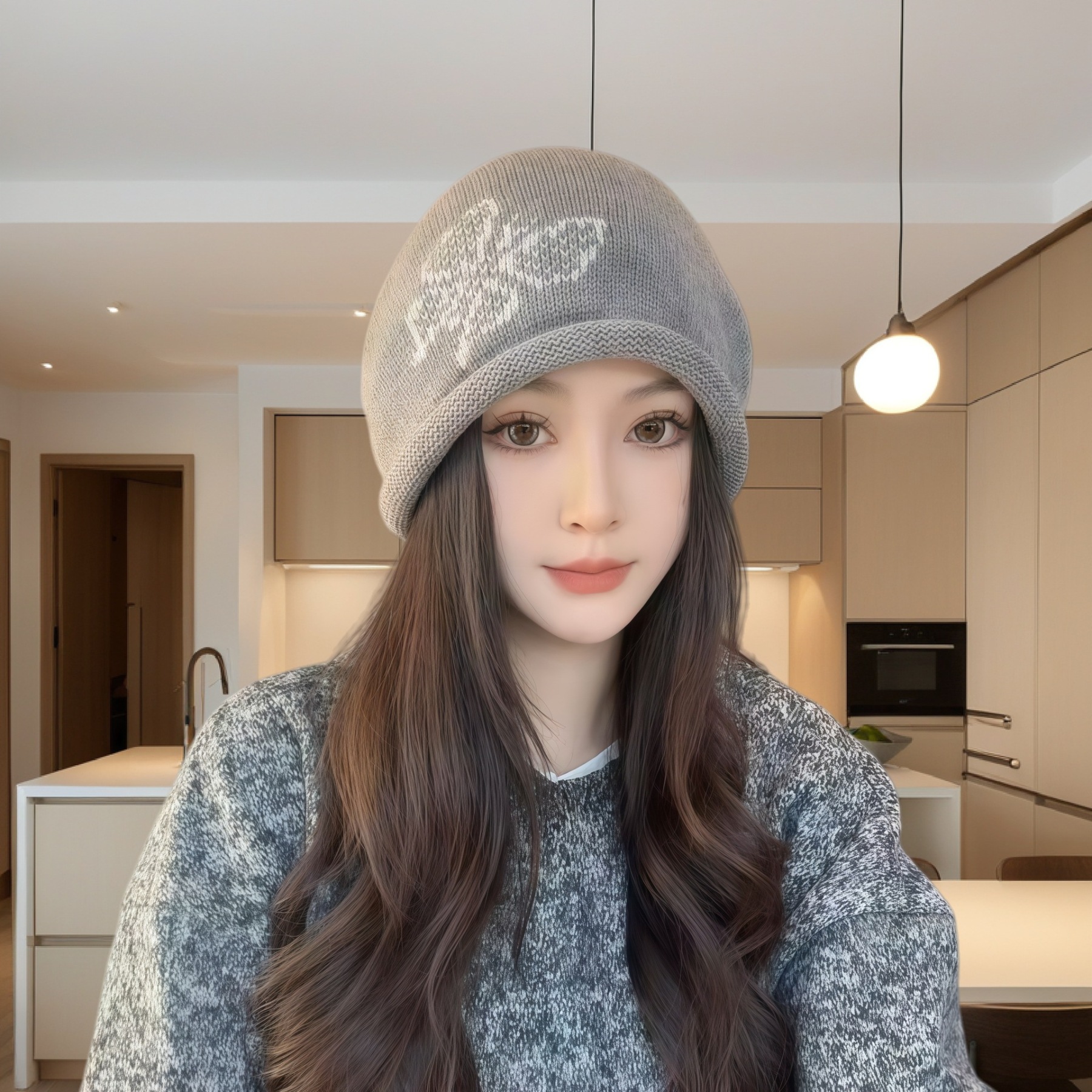 【巨顯臉小】捲邊抽繩堆堆帽