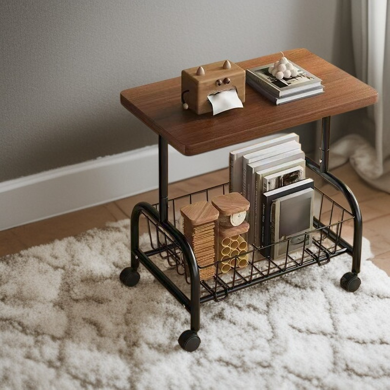 客廳臥室床頭帶輪收納架