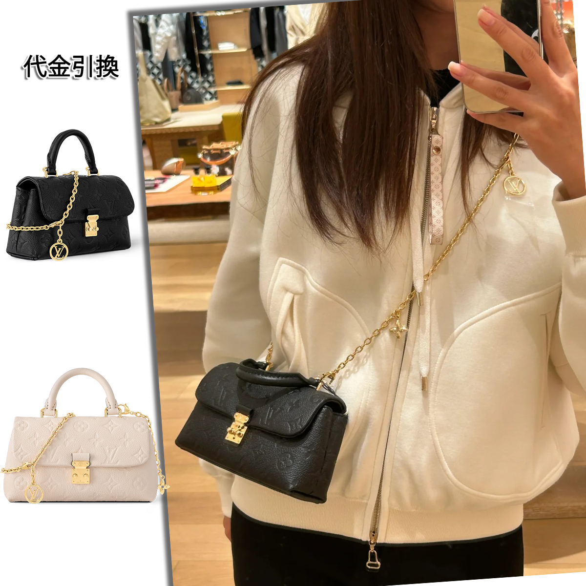 秋冬必備✨エレガントなモノグラムハンドバッグ💓毎日使いやすく高級感溢れるデザイン💎