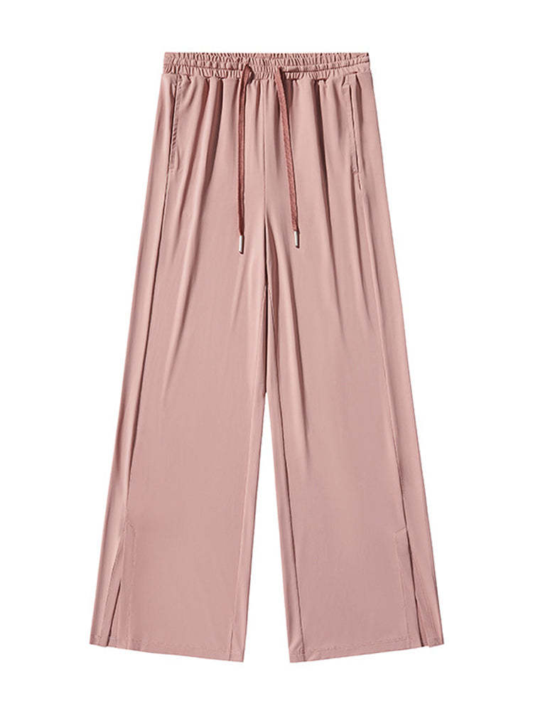 接触冷感 UVカット 通気性 ロングパンツ