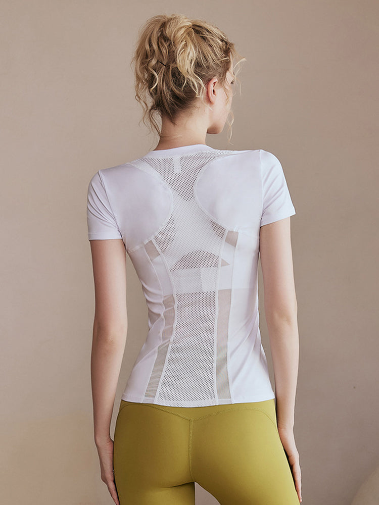 バックメッシュ 通気速乾 半袖シャツ