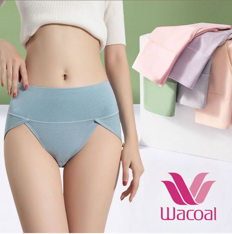 【Wacoal】【ハイウエスト補正ショーツ】食い込まないから着け心地が楽。綿100％のクロッチ、吸水性、通気性抜群。