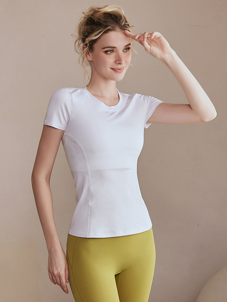 バックメッシュ　通気速乾　半袖シャツ