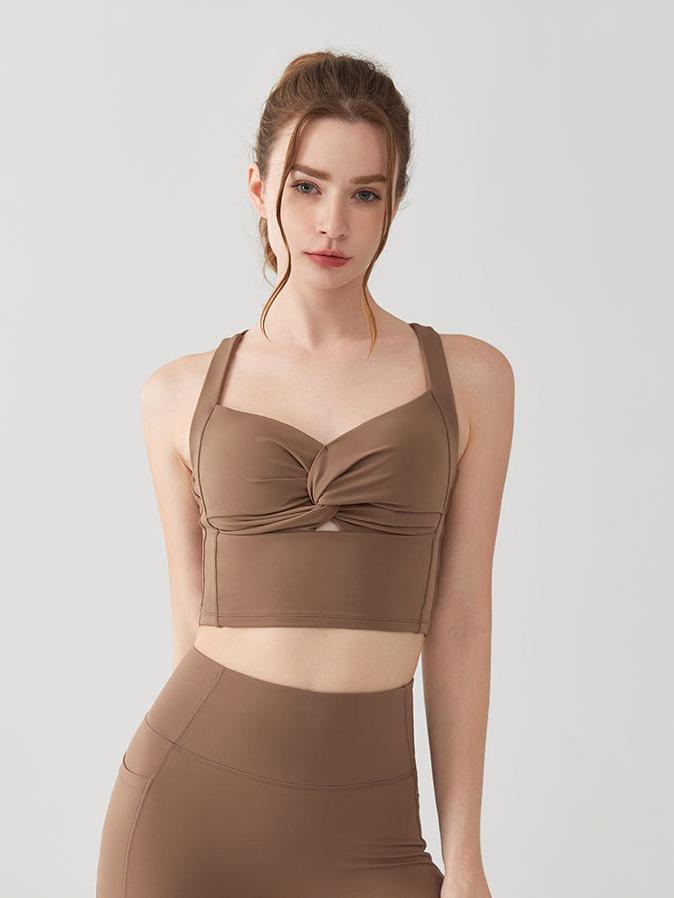 フロントねじり　カップ取り出し可能　スポーツブラ