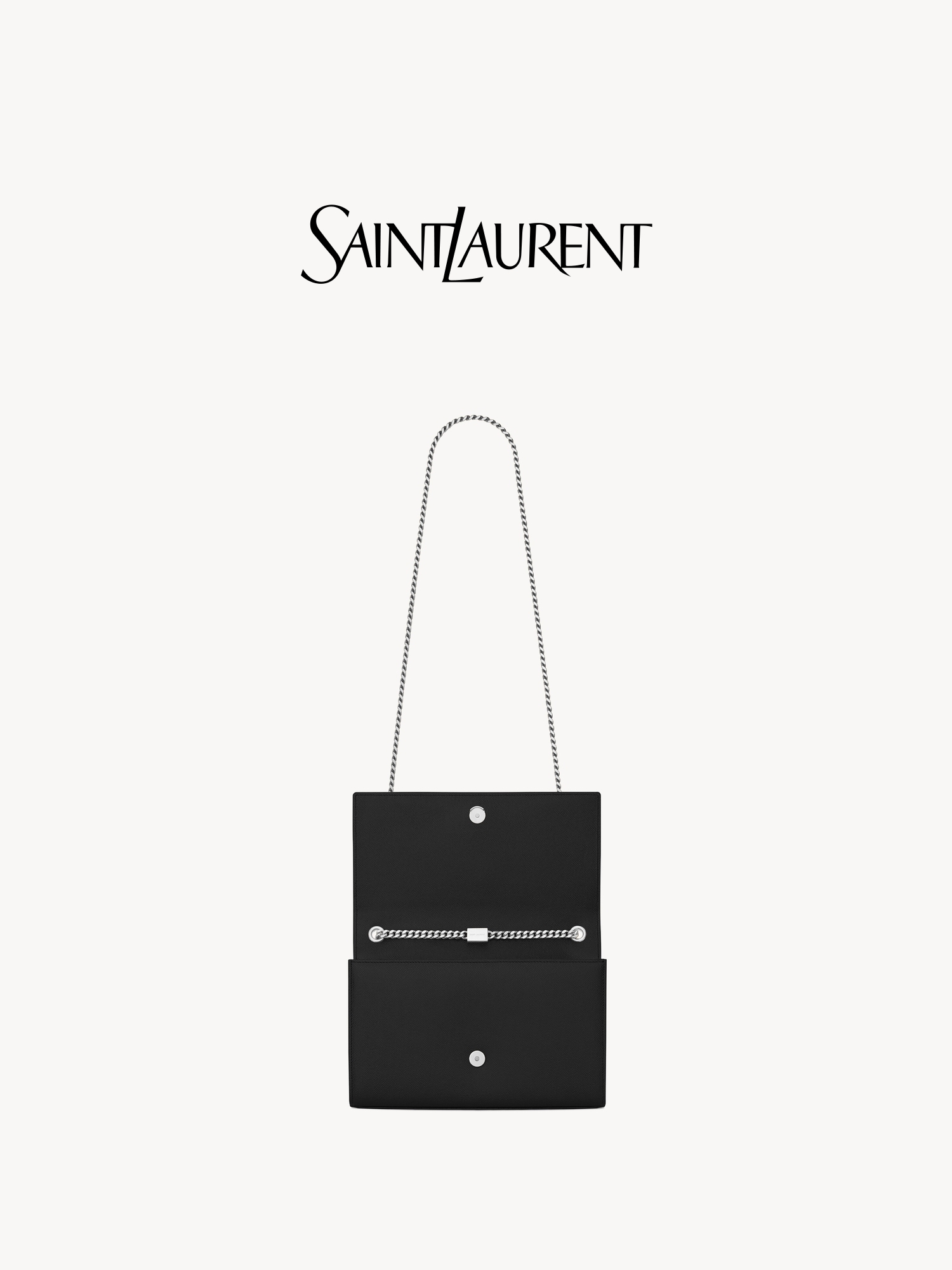 YSL サンローラン レディース KATE ミディアム ブラック グレインレザー チェーンショルダーバッグ
