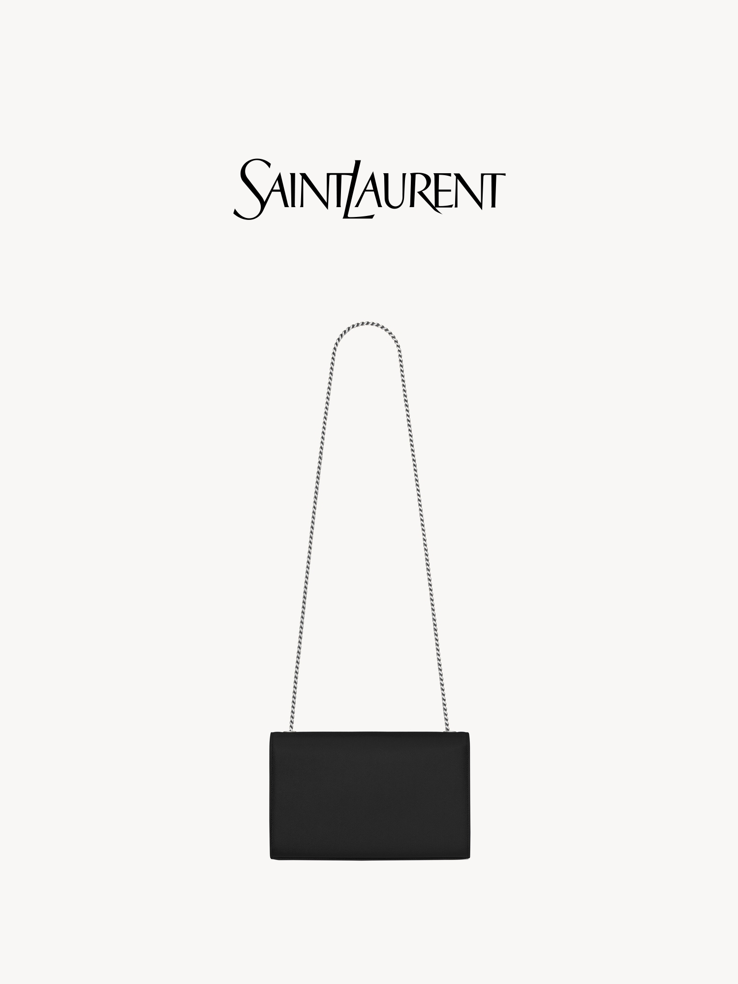 YSL サンローラン レディース KATE ミディアム ブラック グレインレザー チェーンショルダーバッグ