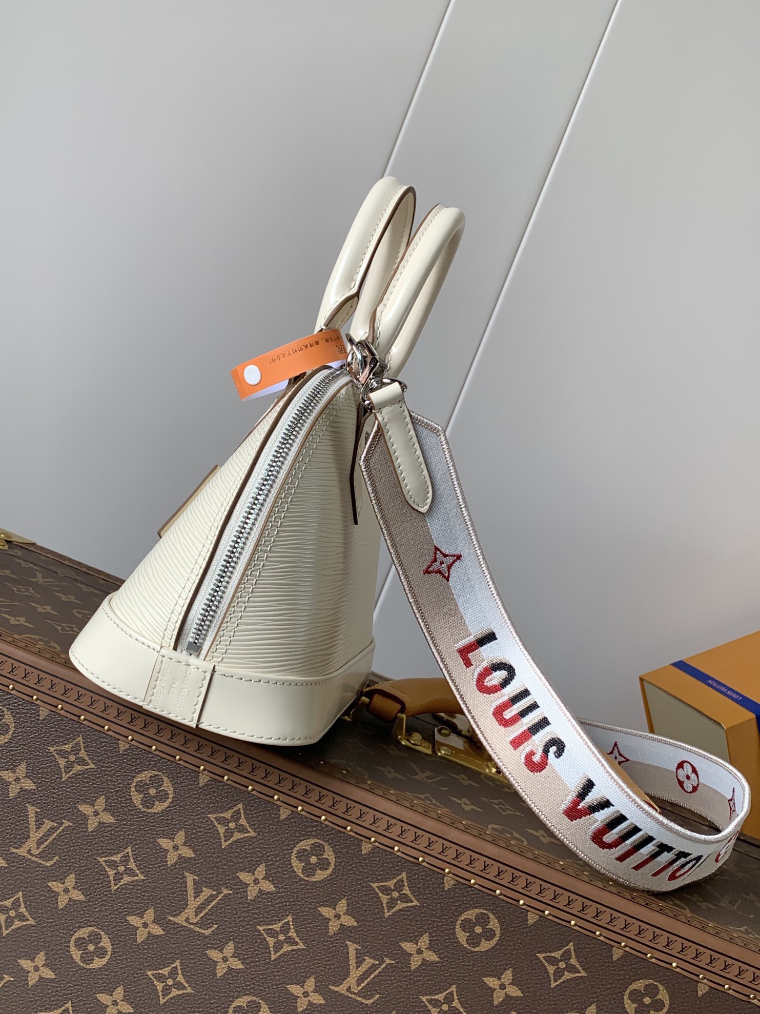 Alma BB バッグは、カラフルなエピ・レザーで仕立てられています。