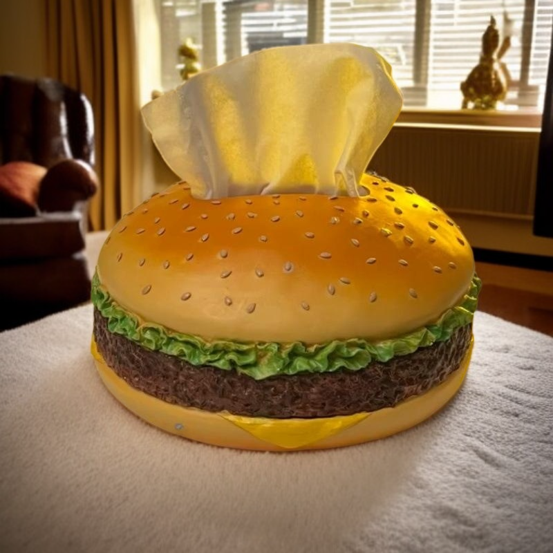 漢堡造型復古客廳紙巾盒