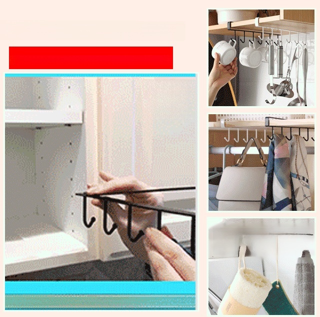 Wardrobe organizer kitchen seamless nail-free hook