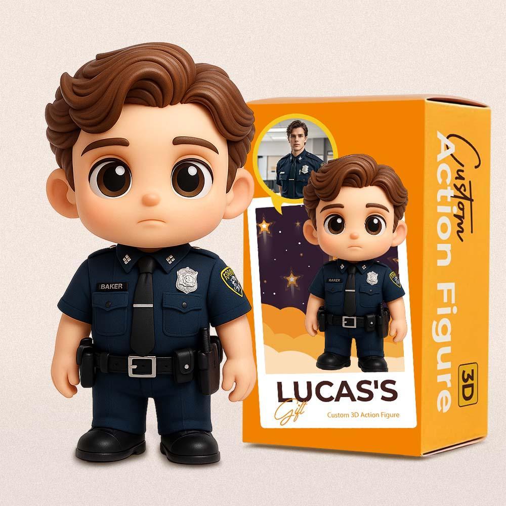 Custom 3D Action Figure From Your Photo Personalized Toy Custom Action Toy Gifts For Policeman/Policewoman